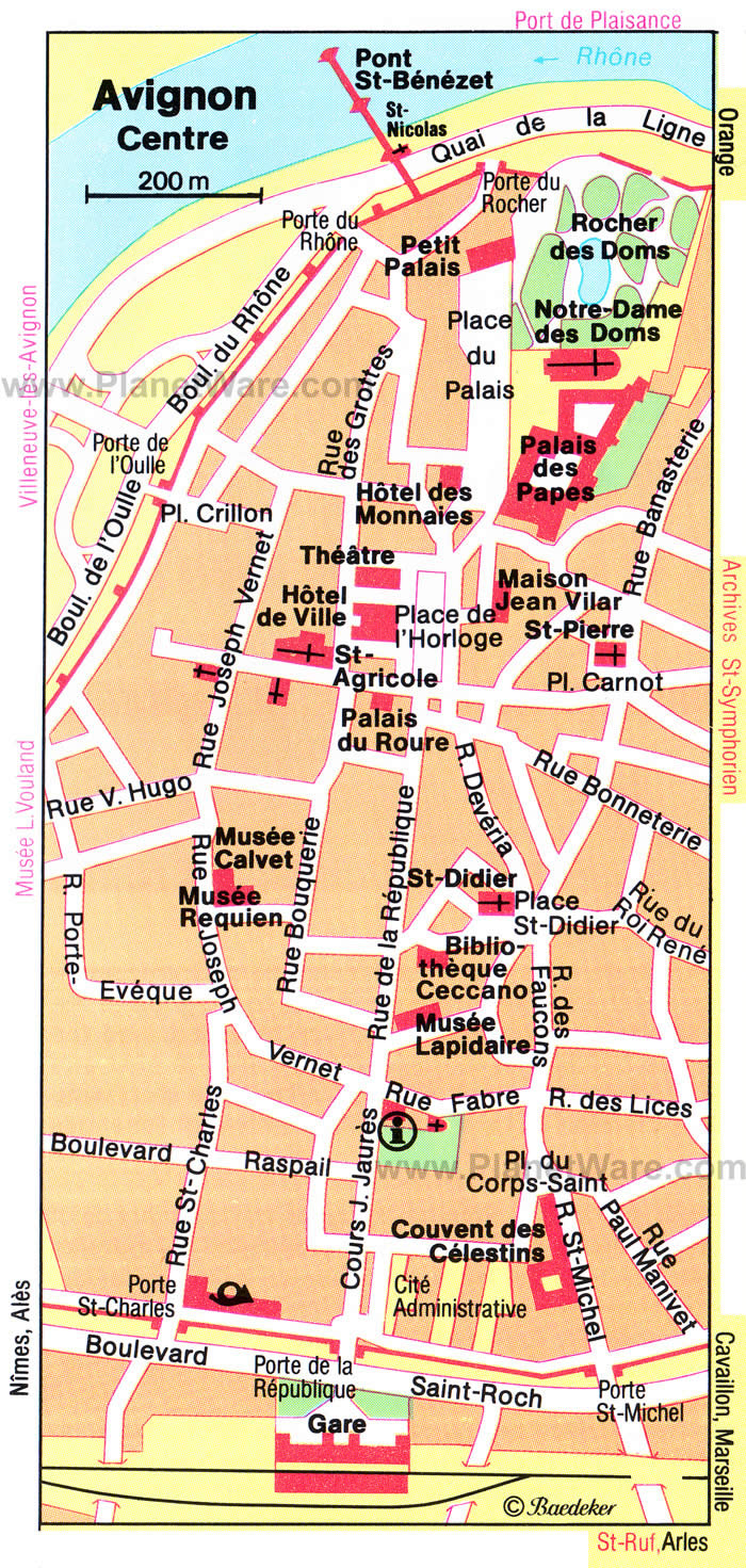 Avignon downtown map