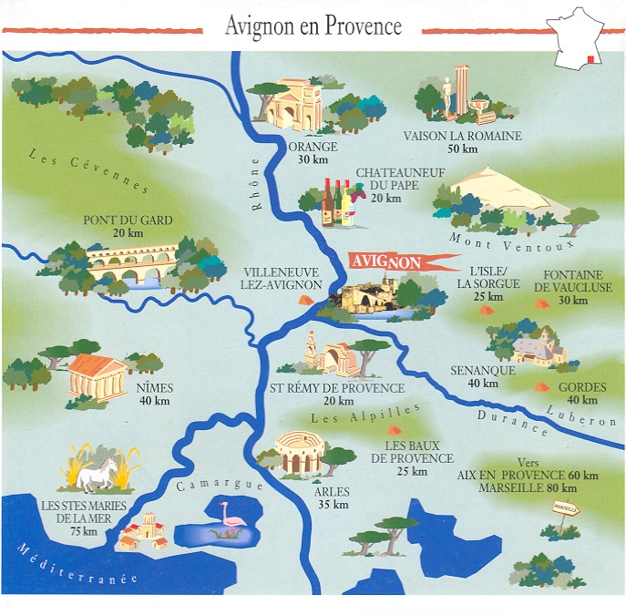 Avignon tourist map