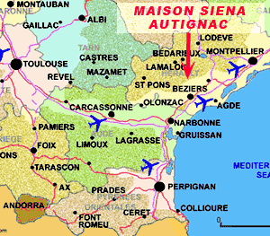 Beziers regions map