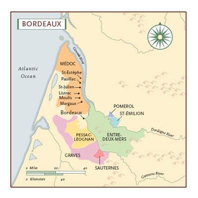 Bordeaux districts map