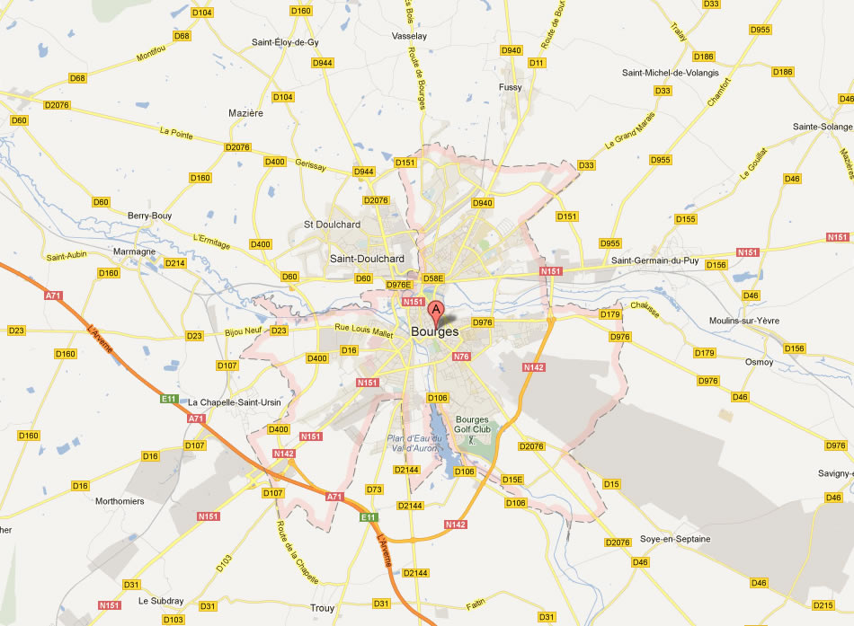 map of Bourges