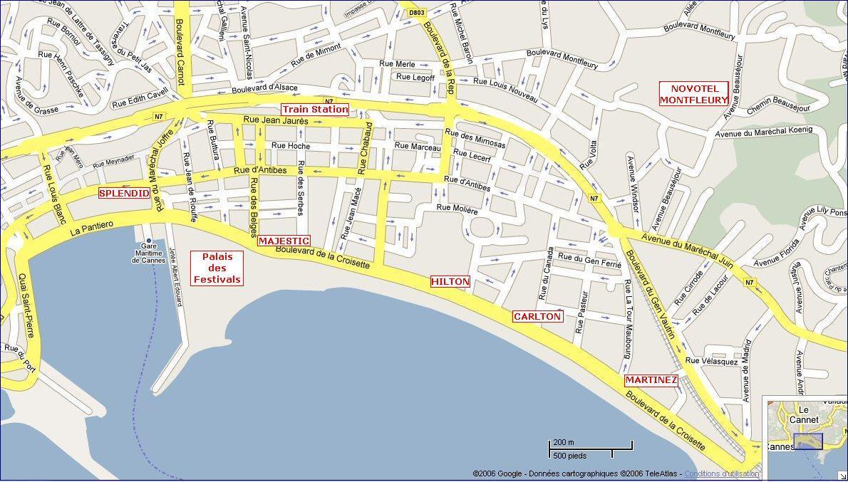 Cannes center map