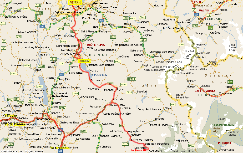 Chambery regional map