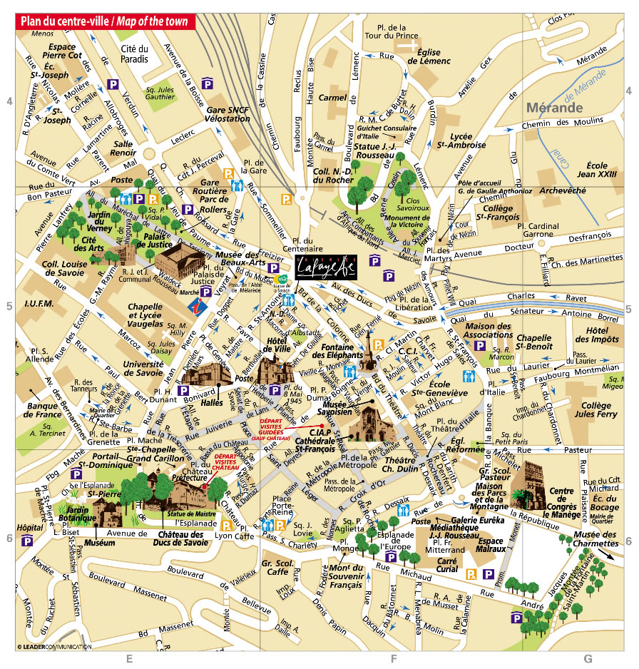 Chambery tourist map