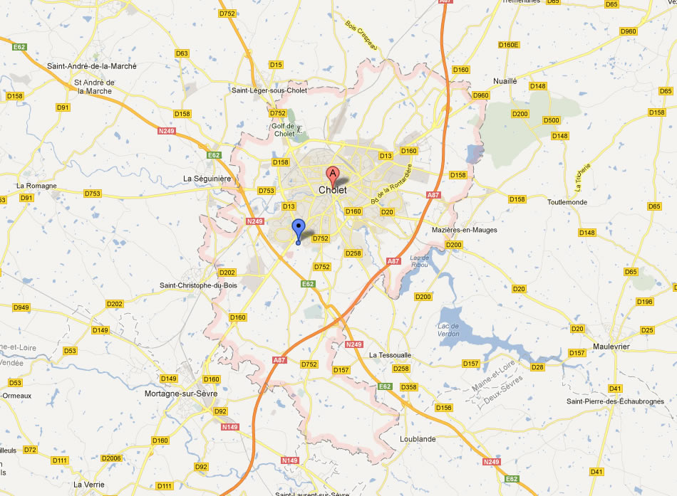 map of Cholet