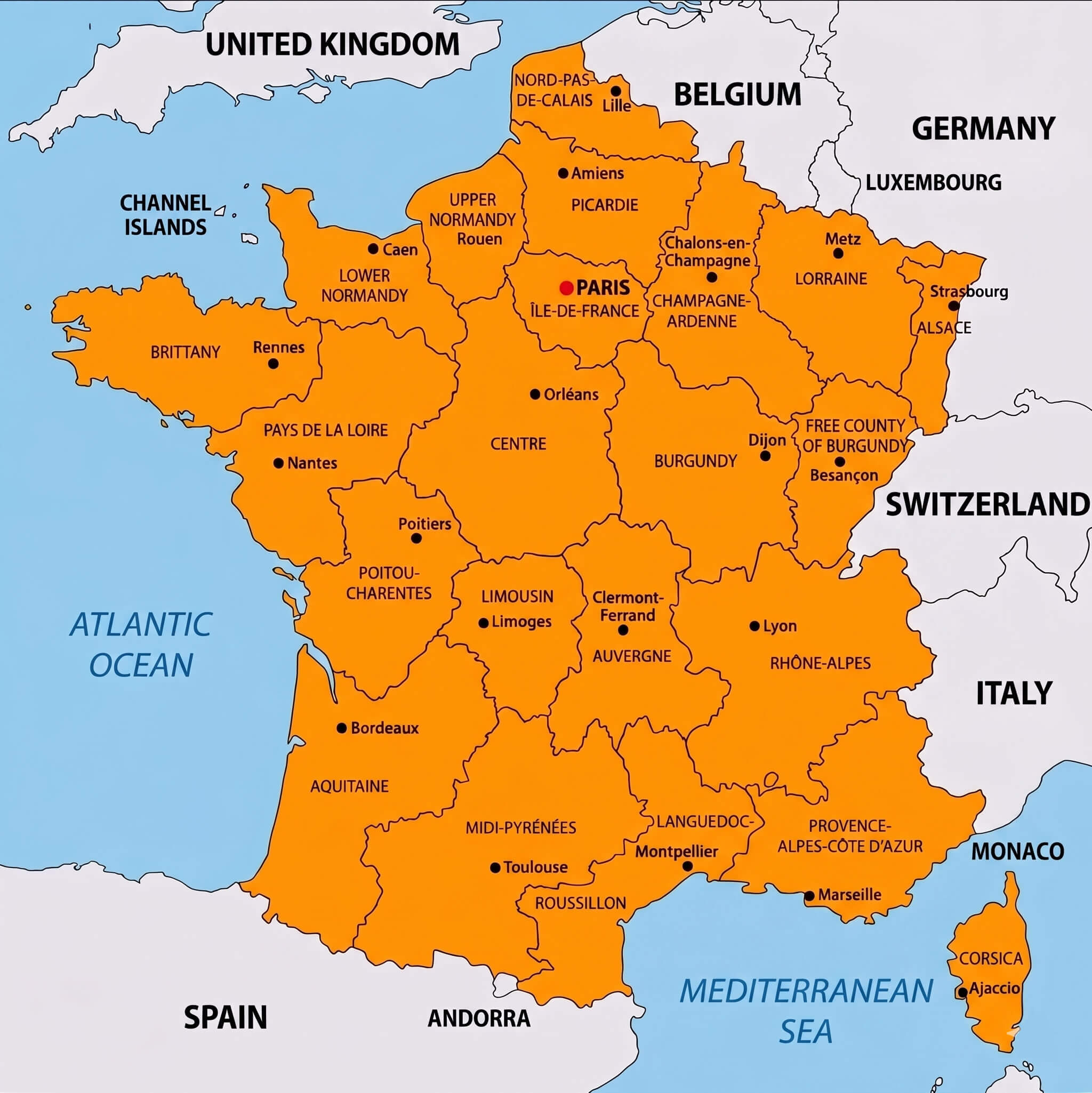 France administrative map