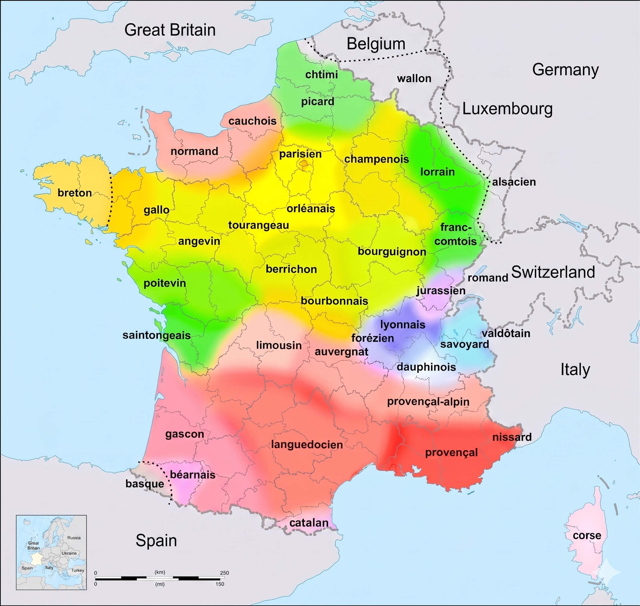 France linguistic map
