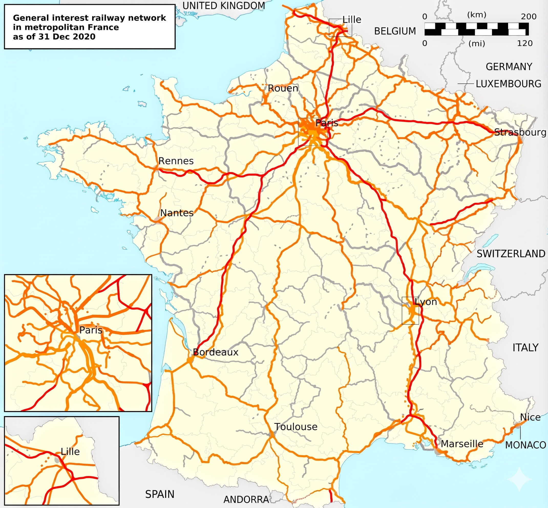 France railway network map