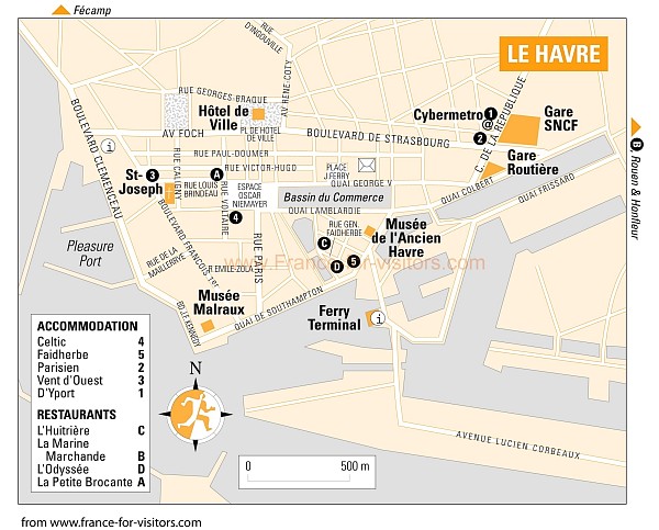 Le Havre downtown map