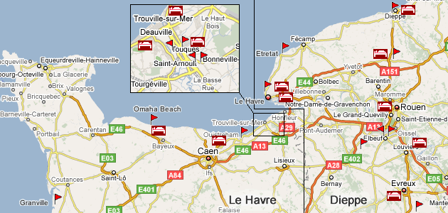 Le Havre hotels map