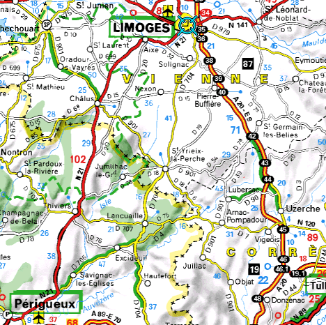 Limoges road map