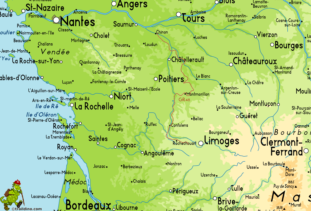 Limoges area map
