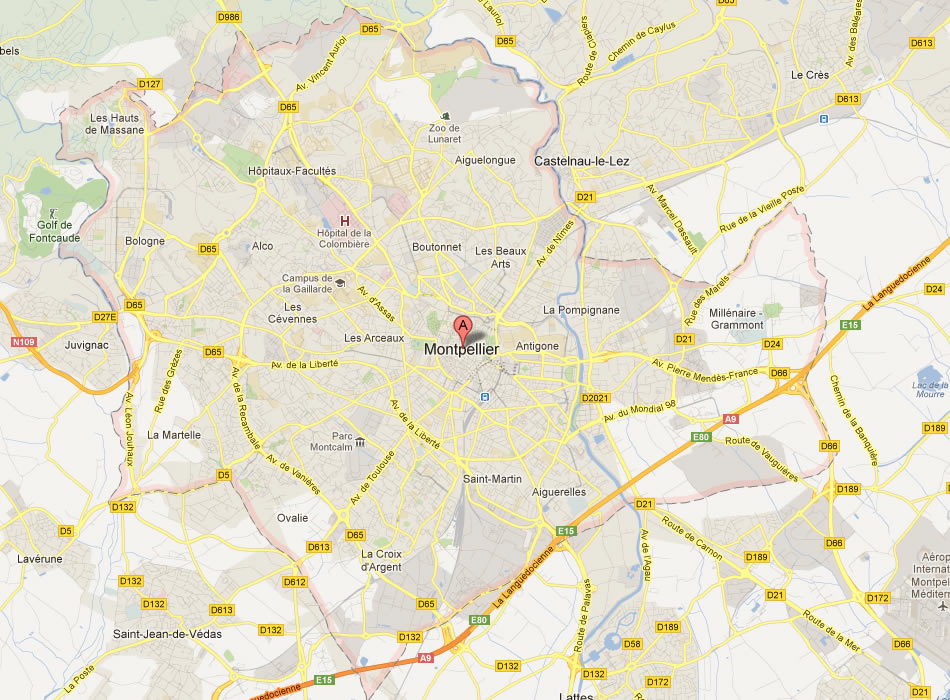 map of Montpellier