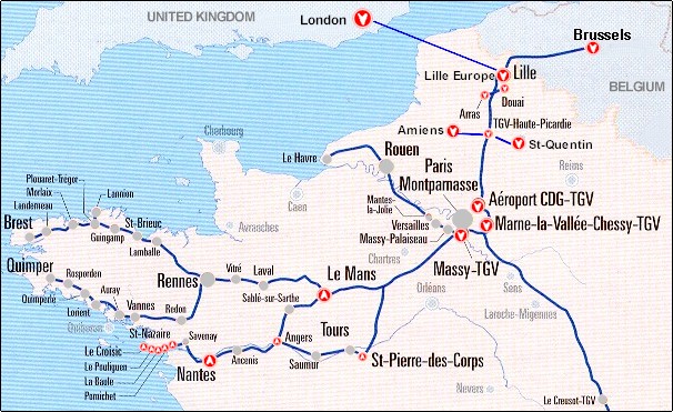Nantes tgv map