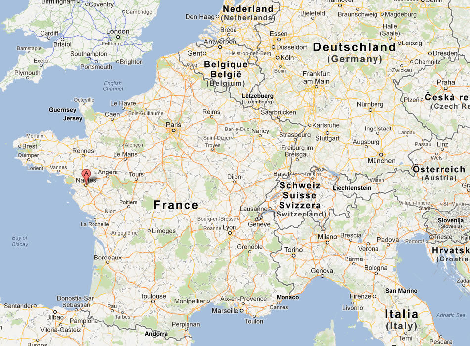 map of Nantes france