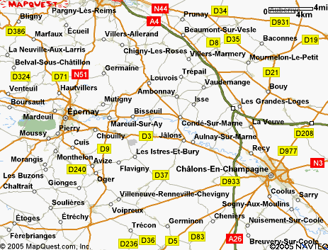 champaign Reims map