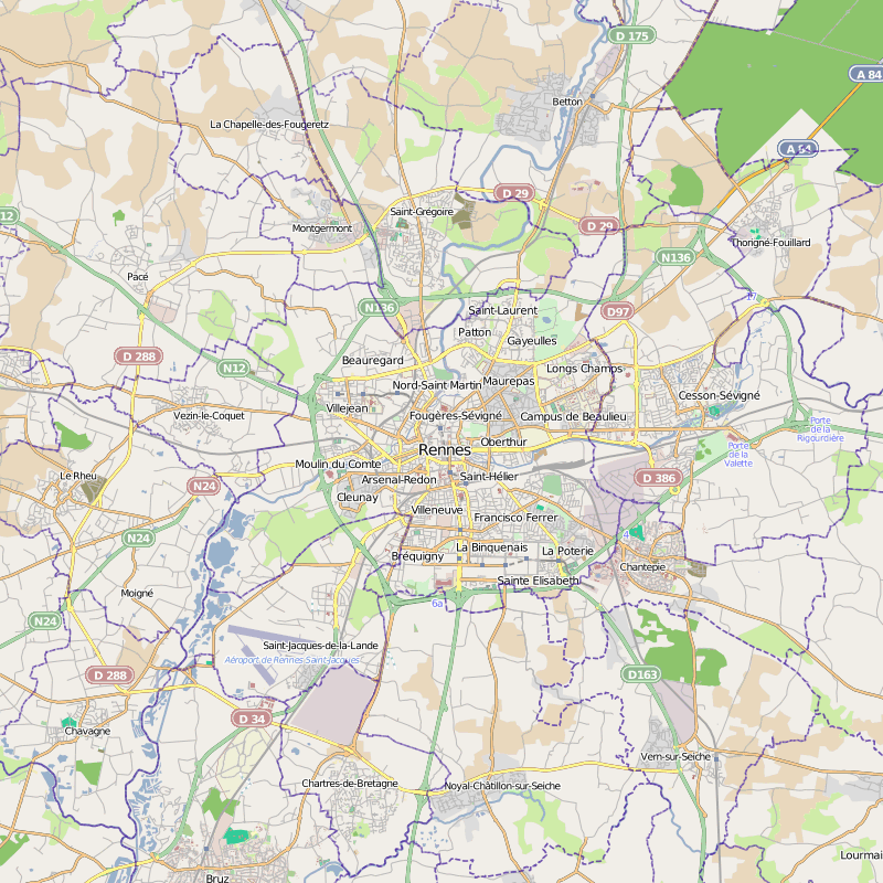 Rennes regions map