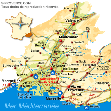 Saint Etienne area map