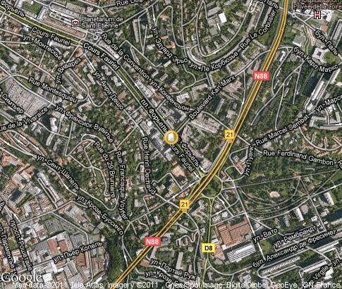 Saint Etienne satellite map