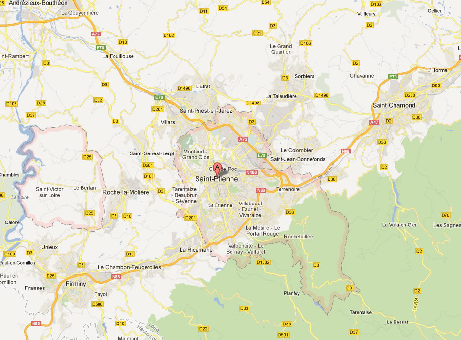 map of Saint Etienne