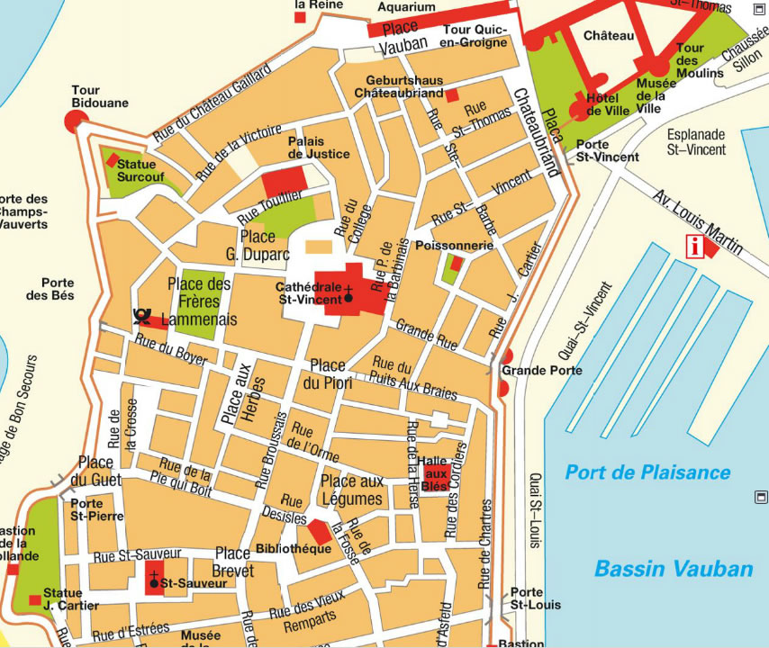 Saint Malo city center map