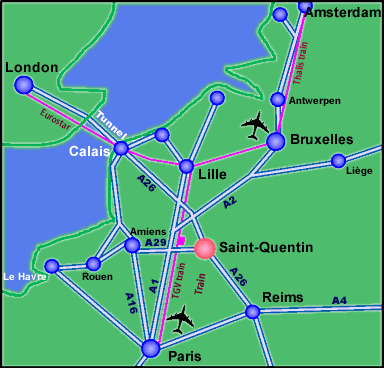 Saint Quentin north france map