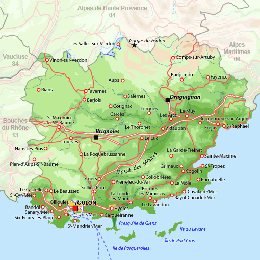 Toulon province map