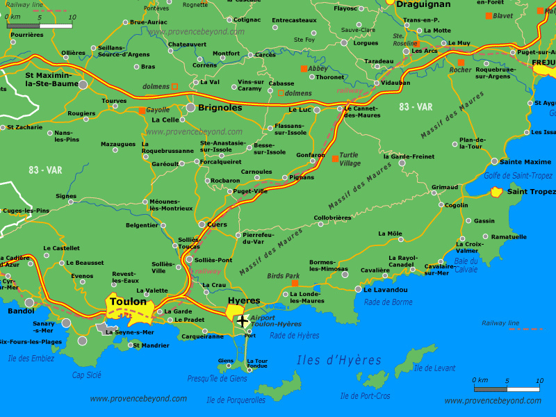 Toulon route map