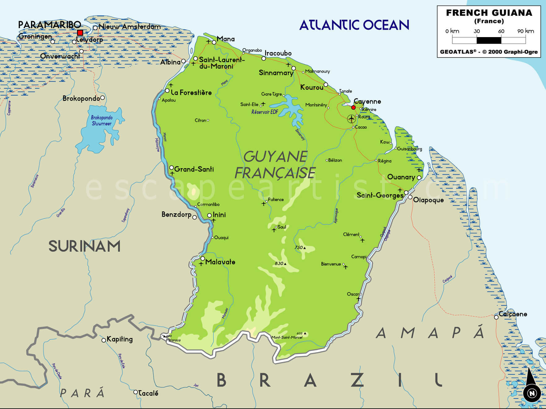 Map French Guiana France