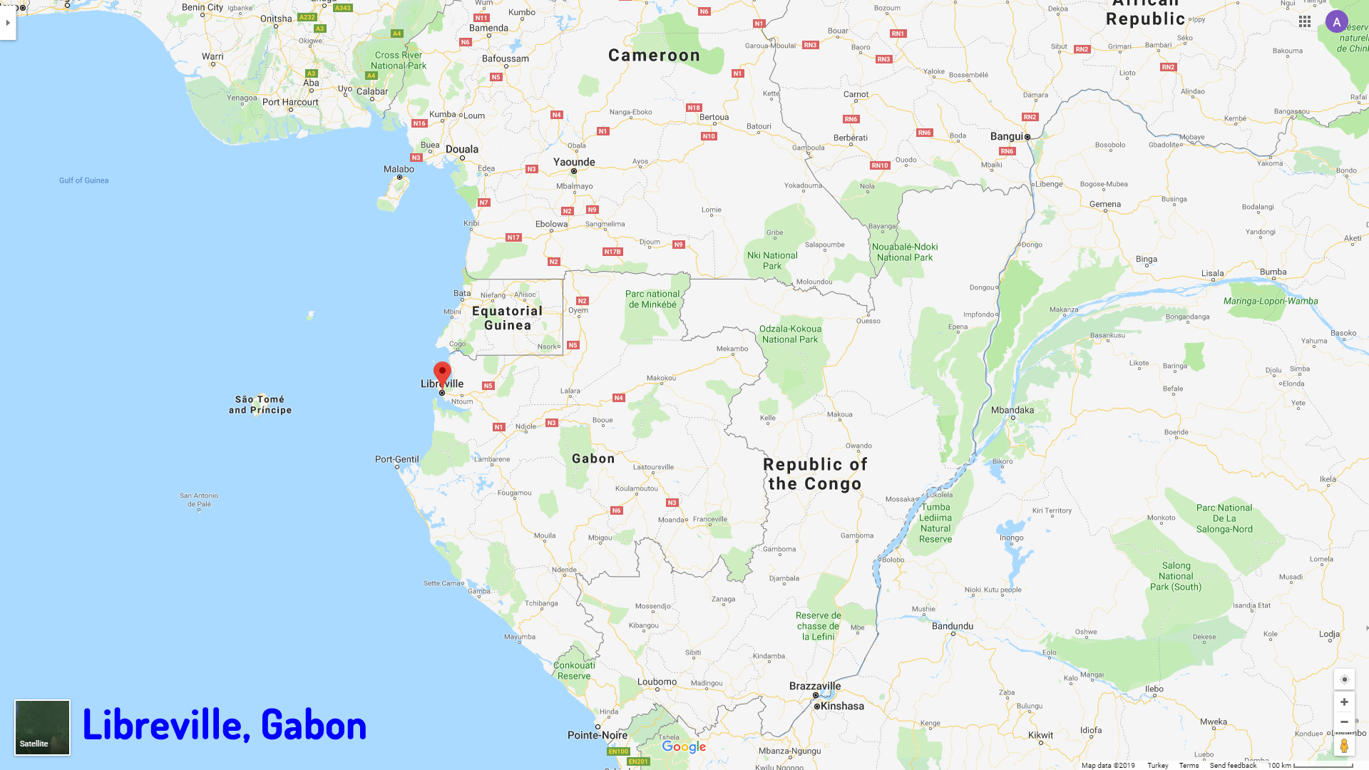 Libreville map Gabon