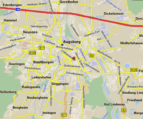 Augsburg area map