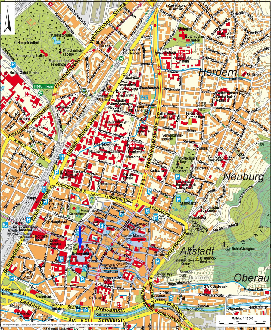 Freiburg city map