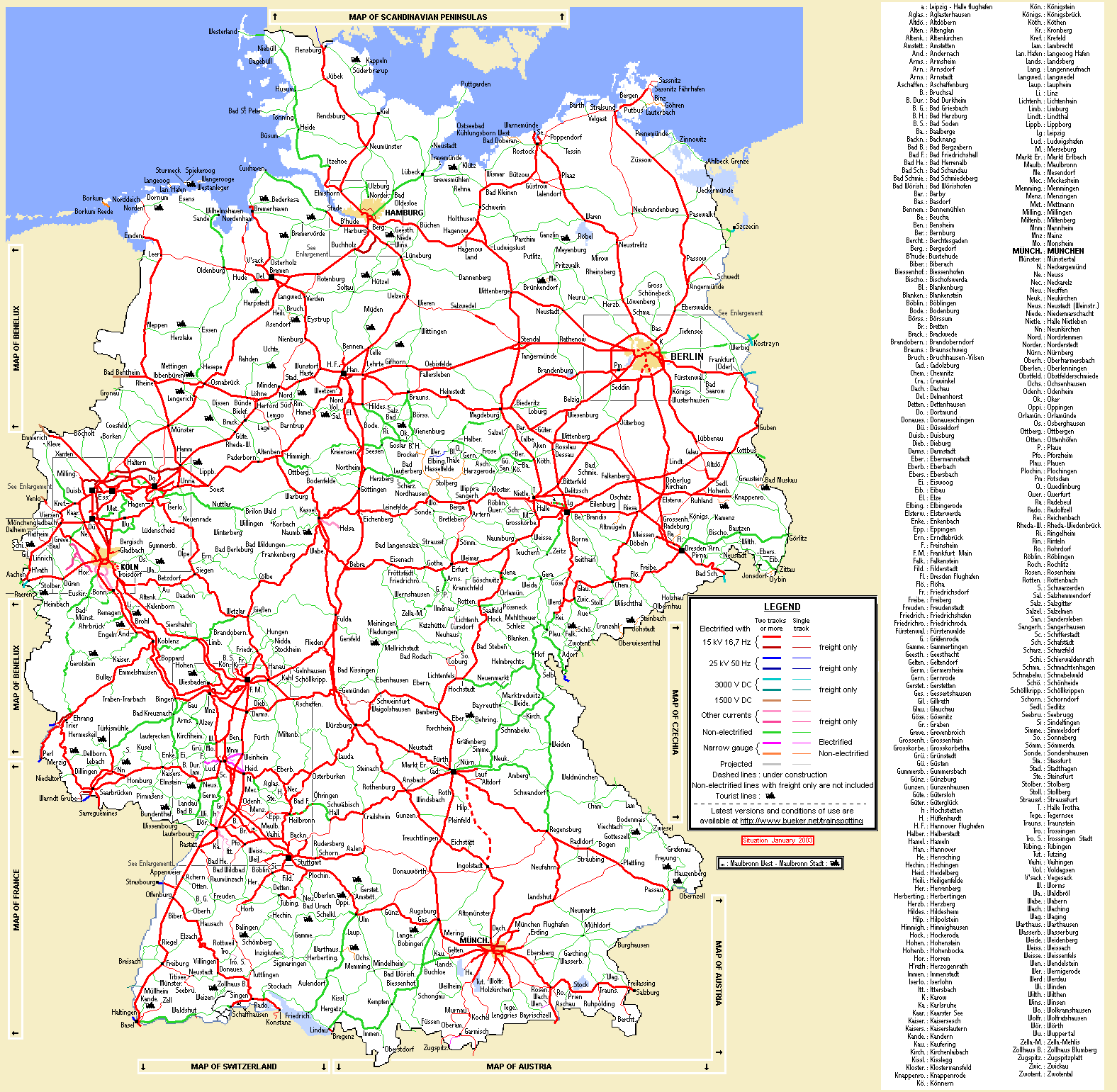 Germany Railways Map 2003