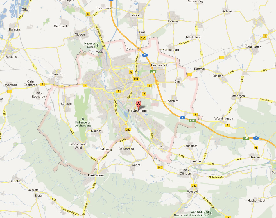 map of Hildesheim