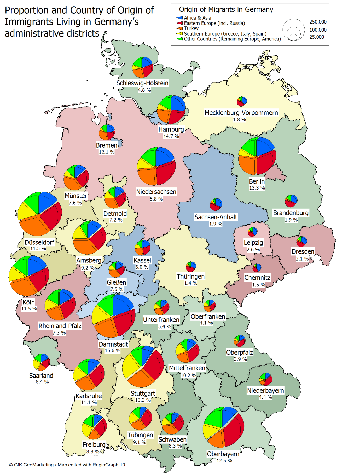 Immigrants Map In Germany