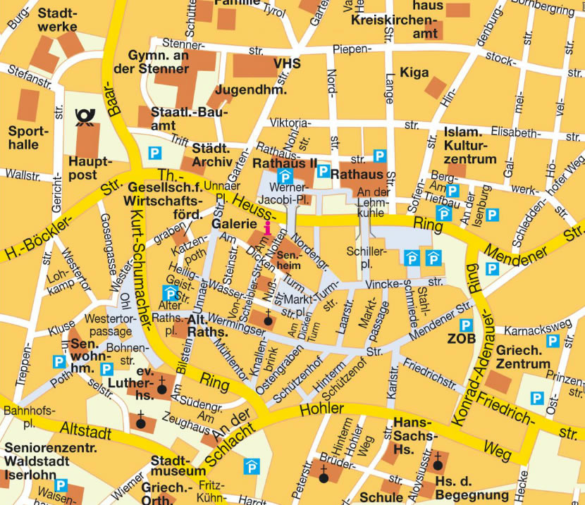 Iserlohn downtown map