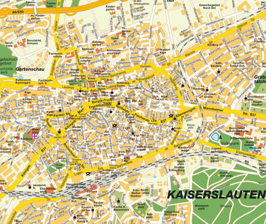 Kaiserslautern city center map