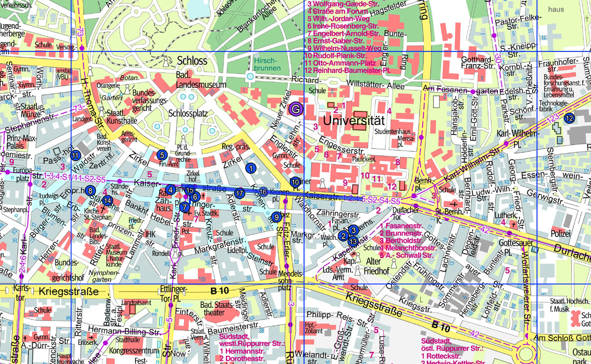 Karlsruhe street map
