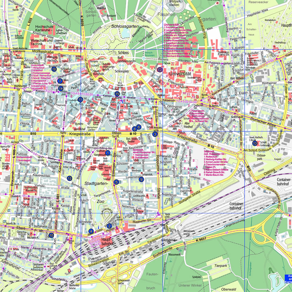Karlsruhe Tourist Map