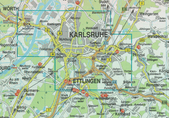 Karlsruhe regions map