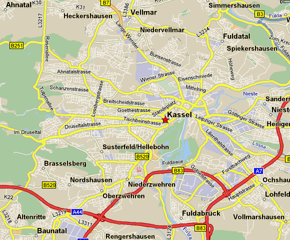 Kassel route map