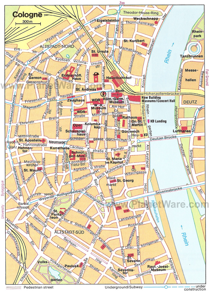 koln downtown map