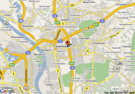 Leverkusen hotels map