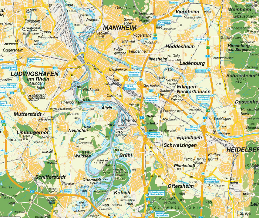 Ludwigshafen area map