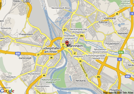 Mannheim hotel map