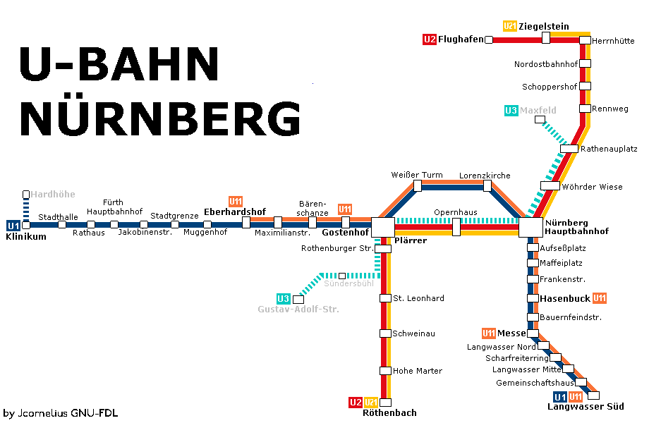 Nürnberg U Bahn map