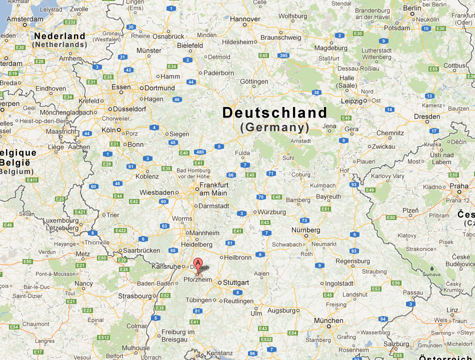 map of Pforzheim germany