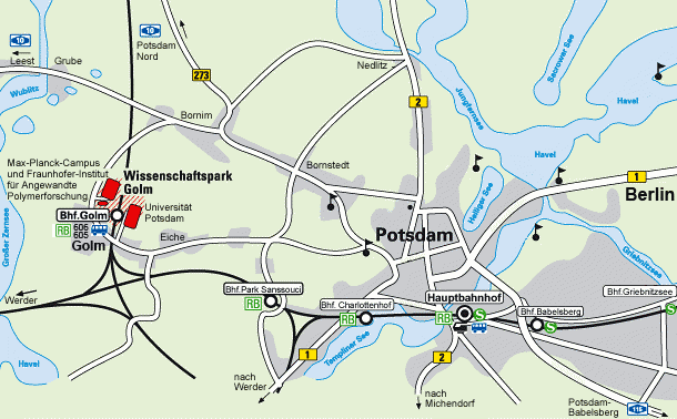 Potsdam city center map