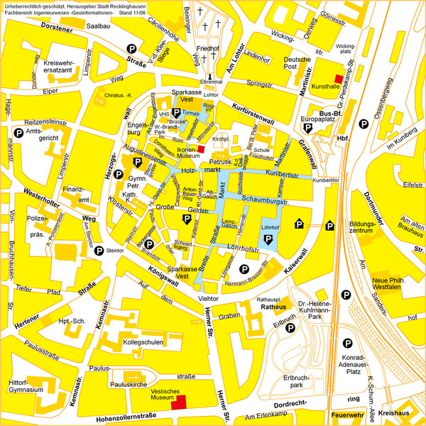 Recklinghausen center map