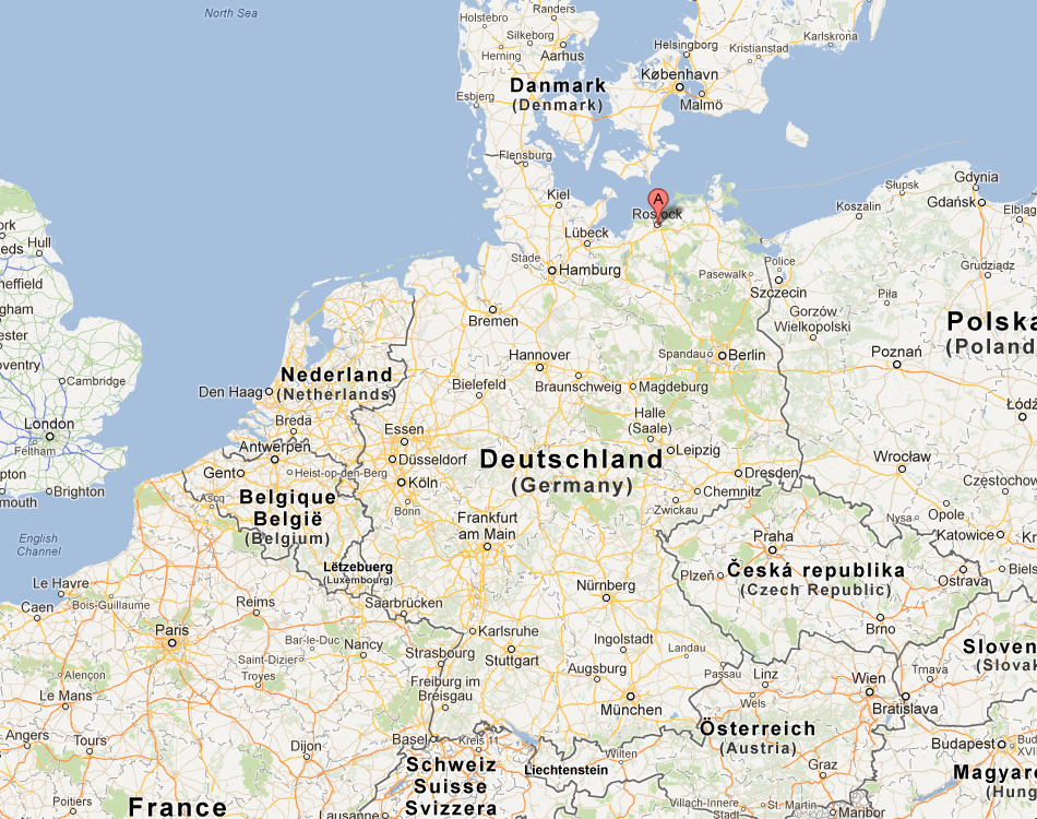 map of Rostock germany